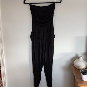 Strapless black romper